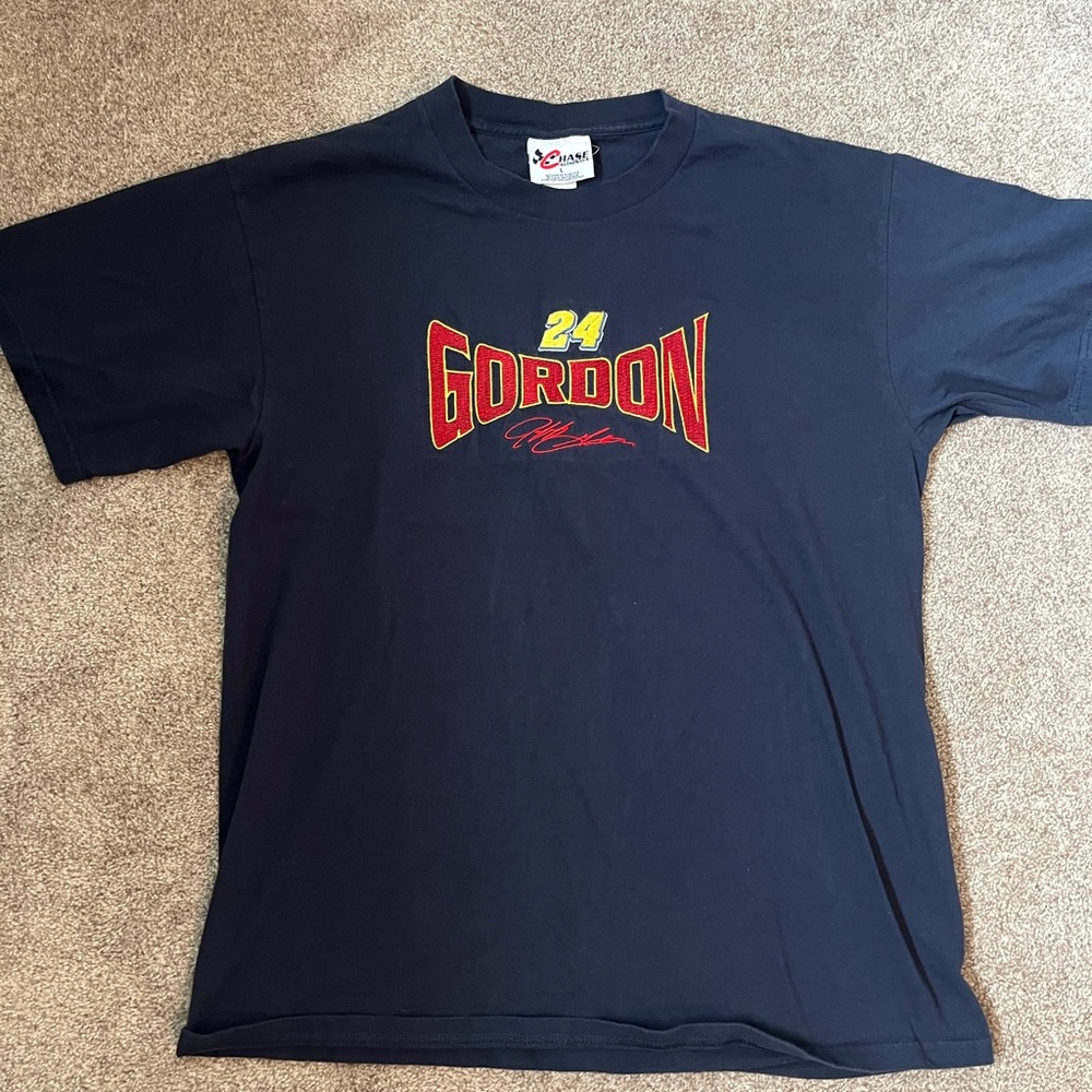 Vintage NASCAR Jeff Gordon Embroidered T Shirt Blue